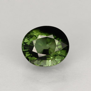 1.43 ct Green Tourmaline Gemstone, Tourmaline Gem in Oval Facet Shape for Sale.