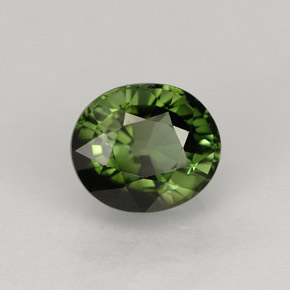 1.43 ct Green Tourmaline Stone, Natural Tourmaline in Oval Facet Shape for Sale