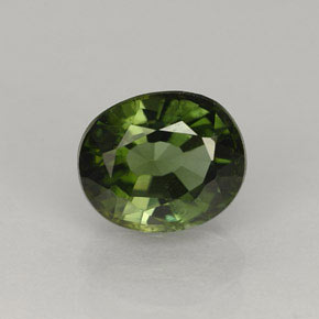 1.33 ct Green Tourmaline Gemstone, Tourmaline Gem in Oval Facet Shape for Sale.