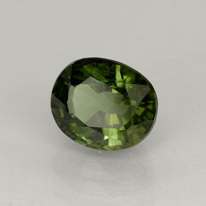 1.33 ct Green Tourmaline Stone, Natural Tourmaline in Oval Facet Shape for Sale