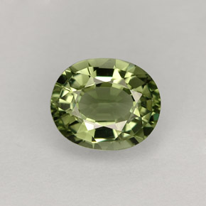 1.31 ct Green Tourmaline Gemstone, Tourmaline Gem in Oval Facet Shape for Sale.