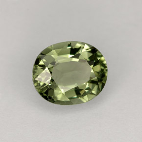 1.31 ct Green Tourmaline Stone, Natural Tourmaline in Oval Facet Shape for Sale