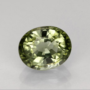 1.27 ct Green Tourmaline Gemstone, Tourmaline Gem in Oval Facet Shape for Sale.