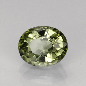 1.27 ct Green Tourmaline Stone, Natural Tourmaline in Oval Facet Shape for Sale