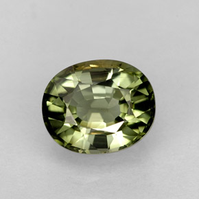 1.50 ct Green Tourmaline Gemstone, Tourmaline Gem in Oval Facet Shape for Sale.