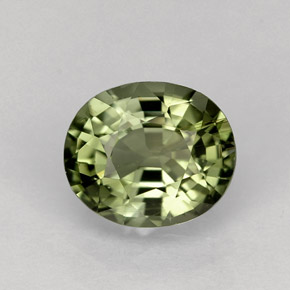 1.25 ct Green Tourmaline Gemstone, Tourmaline Gem in Oval Facet Shape for Sale.