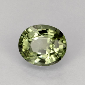 1.25 ct Green Tourmaline Stone, Natural Tourmaline in Oval Facet Shape for Sale