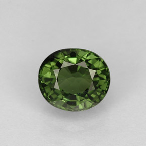 1.05 ct Green Tourmaline Gemstone, Tourmaline Gem in Oval Facet Shape for Sale.