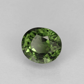 1.05 ct Green Tourmaline Stone, Natural Tourmaline in Oval Facet Shape for Sale