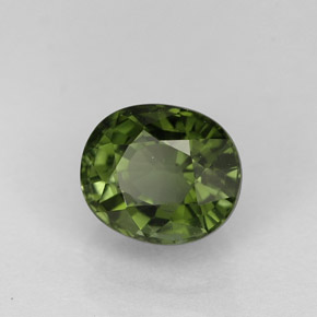 1.16 ct Green Tourmaline Stone, Natural Tourmaline in Oval Facet Shape for Sale