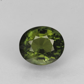 1.21 ct Green Tourmaline Gemstone, Tourmaline Gem in Oval Facet Shape for Sale.