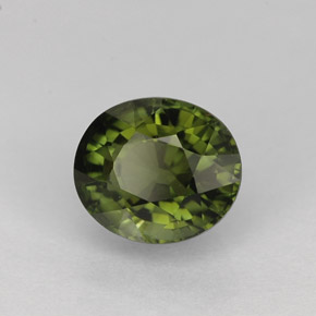 1.21 ct Green Tourmaline Stone, Natural Tourmaline in Oval Facet Shape for Sale