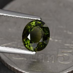 1.23 ct Green Tourmaline Stone, Natural Tourmaline in Oval Facet Shape for Sale