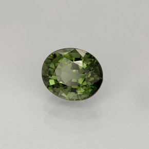 1.01 ct Green Tourmaline Stone, Natural Tourmaline in Oval Facet Shape for Sale