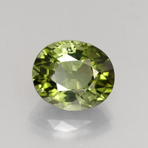 1.06 ct Green Tourmaline Gemstone, Tourmaline Gem in Oval Facet Shape for Sale.