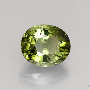1.06 ct Green Tourmaline Stone, Natural Tourmaline in Oval Facet Shape for Sale