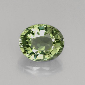 0.86 ct Green Tourmaline Gemstone, Tourmaline Gem in Oval Facet Shape for Sale.