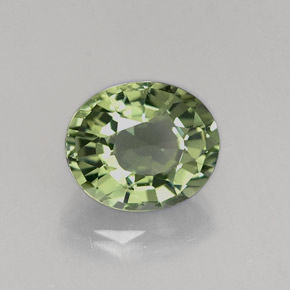 0.86 ct Green Tourmaline Stone, Natural Tourmaline in Oval Facet Shape for Sale