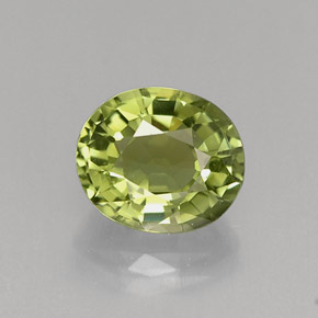 0.89 ct Green Tourmaline Gemstone, Tourmaline Gem in Oval Facet Shape for Sale.