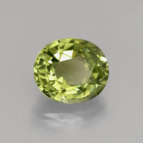 0.89 ct Green Tourmaline Stone, Natural Tourmaline in Oval Facet Shape for Sale