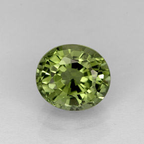 1.05 ct Green Tourmaline Gemstone, Tourmaline Gem in Oval Facet Shape for Sale.