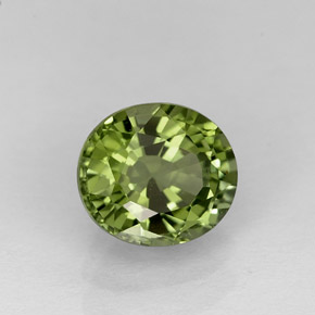 1.05 ct Green Tourmaline Stone, Natural Tourmaline in Oval Facet Shape for Sale