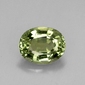 1.41 ct Green Tourmaline Gemstone, Tourmaline Gem in Oval Facet Shape for Sale.