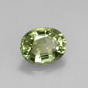 1.41 ct Green Tourmaline Stone, Natural Tourmaline in Oval Facet Shape for Sale