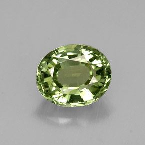 1.39 ct Green Tourmaline Gemstone, Tourmaline Gem in Oval Facet Shape for Sale.