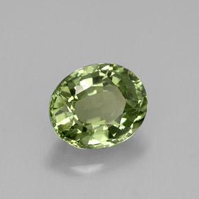 1.39 ct Green Tourmaline Stone, Natural Tourmaline in Oval Facet Shape for Sale