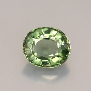 1.03 ct Green Tourmaline Gemstone, Tourmaline Gem in Oval Facet Shape for Sale.
