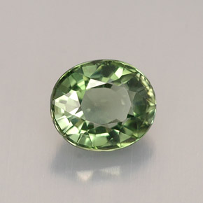 1.03 ct Green Tourmaline Stone, Natural Tourmaline in Oval Facet Shape for Sale