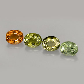 3.12 ctw Multicolor Tourmaline Gemstones, Tourmaline Gems in Oval Facet Shape for Sale.