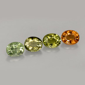 3.12 ctw Multicolor Tourmaline Stones, Natural Tourmaline in Oval Facet Shape for Sale