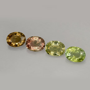 3.02 ctw Multicolor Tourmaline Stones, Natural Tourmaline in Oval Facet Shape for Sale
