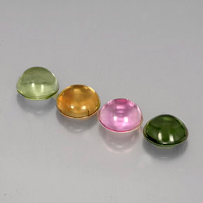 3.03 ct Multicolor Tourmaline Gemstone, Tourmaline Gem in Round Cabochon Shape for Sale.