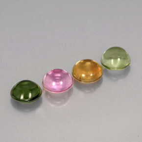 3.03 ct Multicolor Tourmaline Stone, Natural Tourmaline in Round Cabochon Shape for Sale