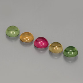 1.98 ct Multicolor Tourmaline Stone, Natural Tourmaline in Round Cabochon Shape for Sale