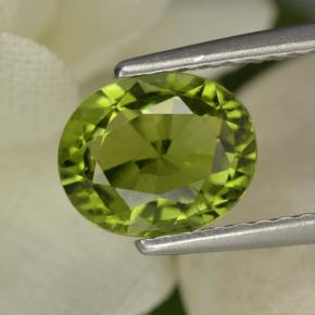 1.28 ct Green Tourmaline Gemstone, Tourmaline Gem in Oval Facet Shape for Sale.