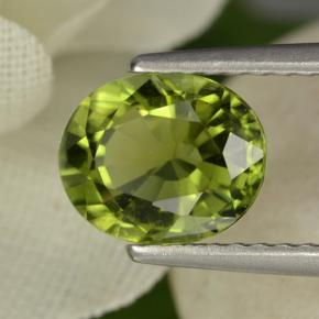 1.28 ct Green Tourmaline Stone, Natural Tourmaline in Oval Facet Shape for Sale