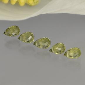 1.71 ct Green Tourmaline Stone, Natural Tourmaline in Briolette with Hole Shape for Sale
