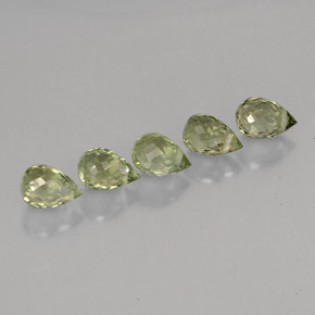 1.43 ct Green Tourmaline Stone, Natural Tourmaline in Briolette with Hole Shape for Sale