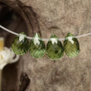 2.12 ctw Green Tourmaline Gemstones, Tourmaline Gems in Briolette with Hole Shape for Sale.