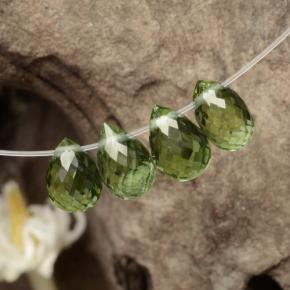 2.12 ctw Green Tourmaline Stones, Natural Tourmaline in Briolette with Hole Shape for Sale
