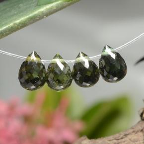 2.27 ct Green Tourmaline Stone, Natural Tourmaline in Briolette with Hole Shape for Sale