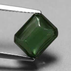 2.96 ct Green Tourmaline Gemstone, Tourmaline Gem in Octagon Cabochon Shape for Sale.