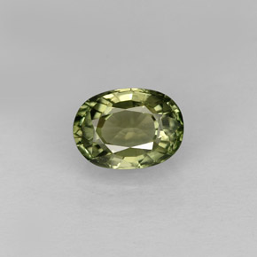 0.98 ct Green Tourmaline Gemstone, Tourmaline Gem in Oval Facet Shape for Sale.