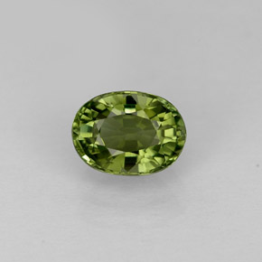 1.03 ct Green Tourmaline Gemstone, Tourmaline Gem in Oval Facet Shape for Sale.