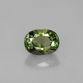 1.13 ct Green Tourmaline Gemstone, Tourmaline Gem in Oval Facet Shape for Sale.