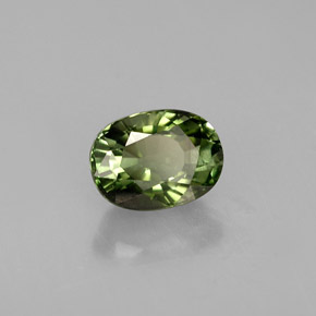 1.13 ct Green Tourmaline Stone, Natural Tourmaline in Oval Facet Shape for Sale